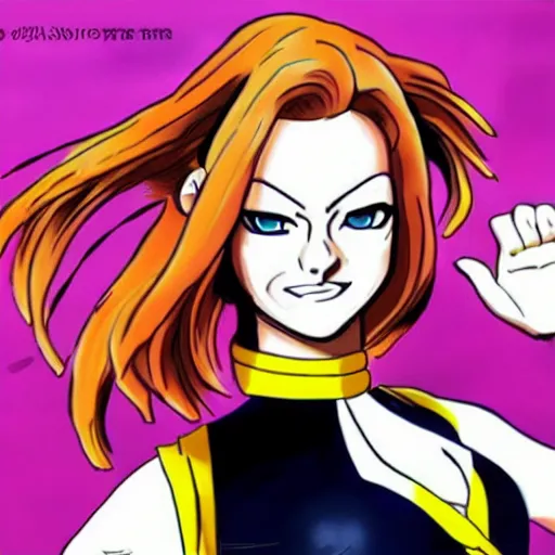 Image similar to emma stone in the style of sailor dbz