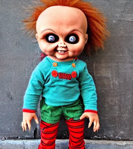 Image similar to a really cute version of the doll chucky