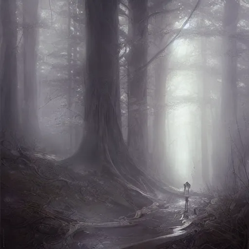 Prompt: a will o the wisp in misty woods, beautiful ethereal fantasy painting by artgerm and greg rutkowski