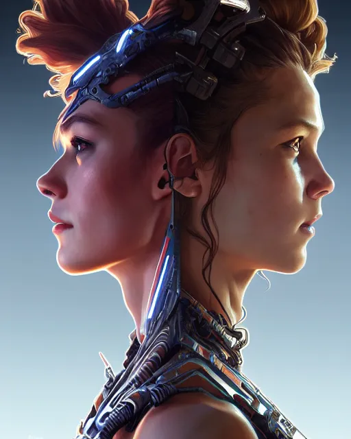 Image similar to symmetry!! portrait of a horizon zero dawn machine, machine face, intricate, elegant, highly detailed, digital painting, artstation, concept art, smooth, sharp focus, illustration, art by artgerm and greg rutkowski and alphonse mucha, 8 k