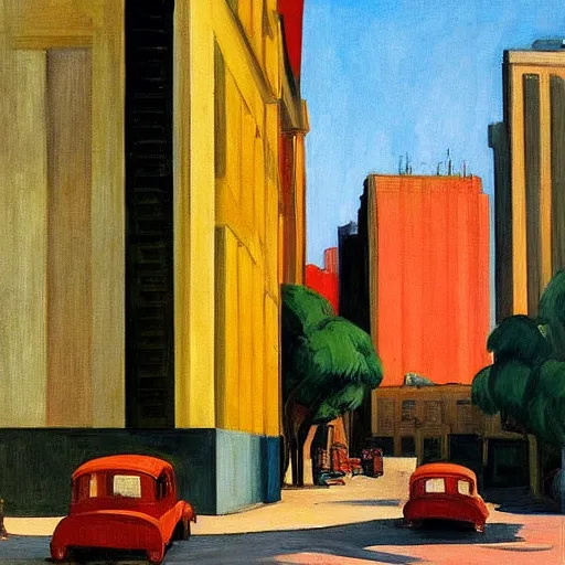 Prompt: São Paulo painted by Edward Hopper