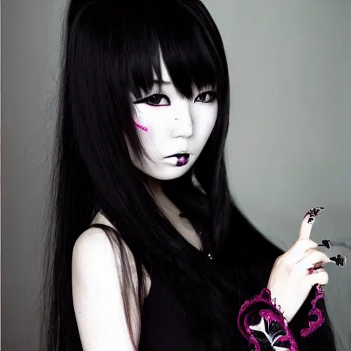 Image similar to beautiful Goth Japanese girl