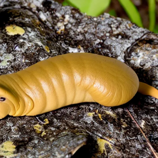 Image similar to a banana slug with deer antlers