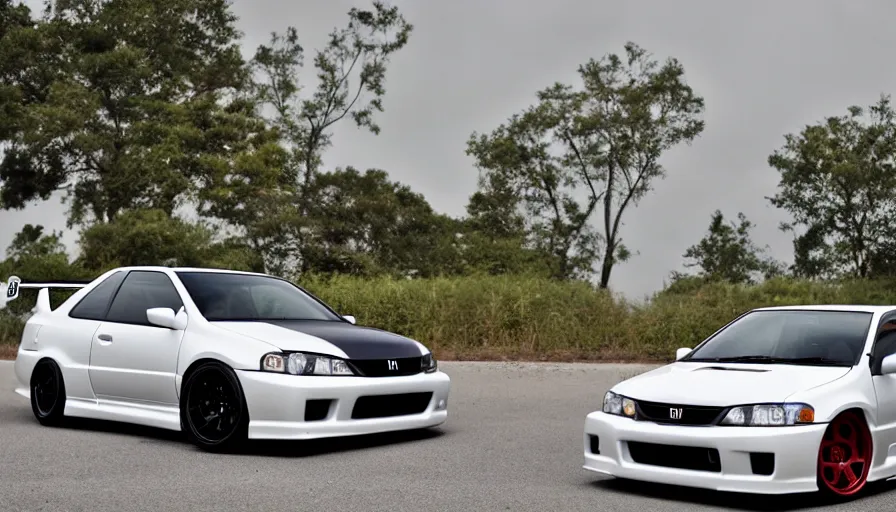 Prompt: a honda civic ft. r 3 4 car