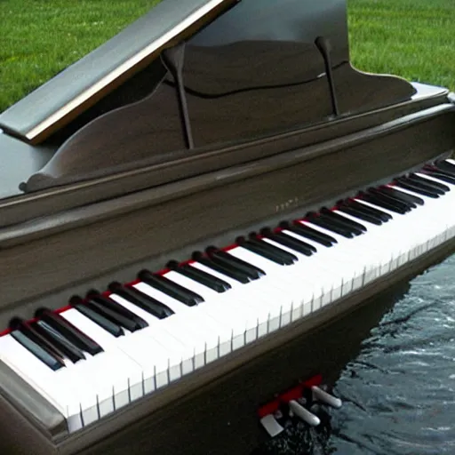 Prompt: piano made of water