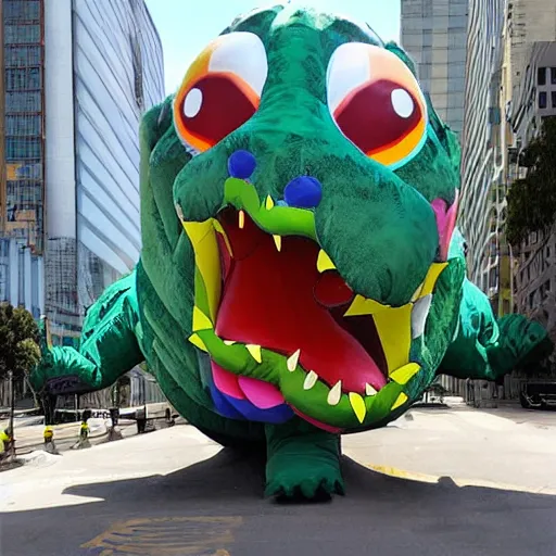 Image similar to wacky inflatable godzilla