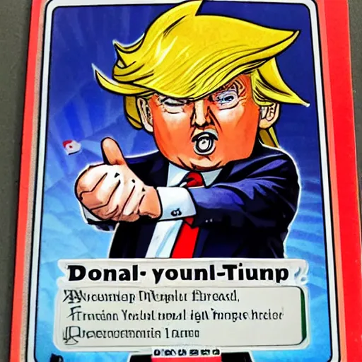 Image similar to donald trump as a yu - gi - oh card character