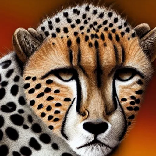 Image similar to cheetah with dreadlocks, realistic