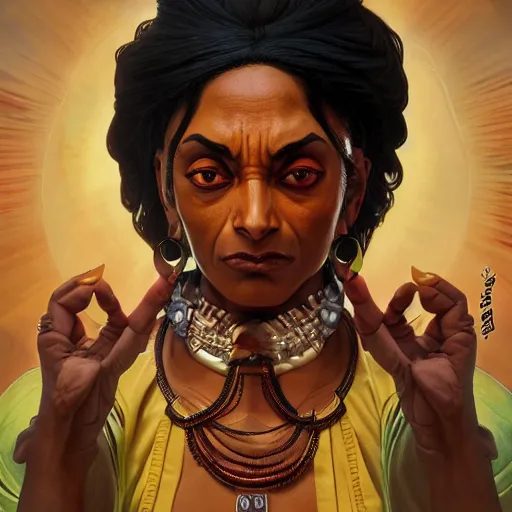 Image similar to apu as dhalsim from street fighter, 4 k, ultra realistic, detailed focused art by artgerm and greg rutkowski and alphonse mucha