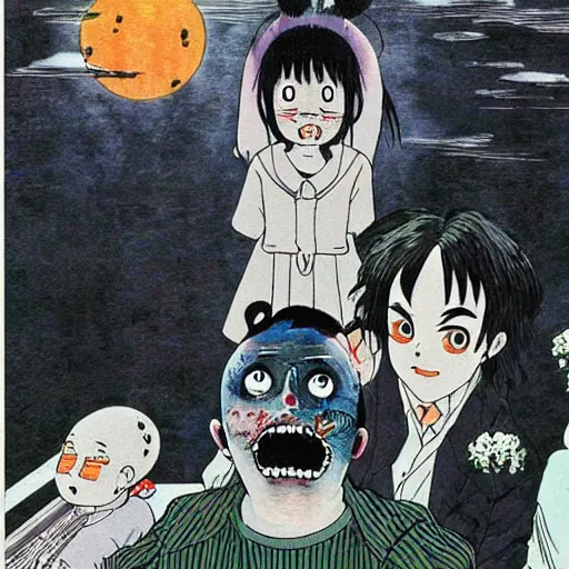 Prompt: studio ghibli junji ito