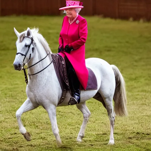 Image similar to Queen Elizabeth riding horse,