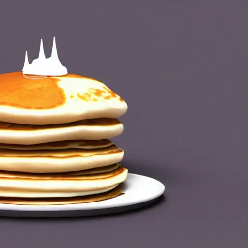 Prompt: a stack of fluffy pancakes, super detailed 3 d render by beeple