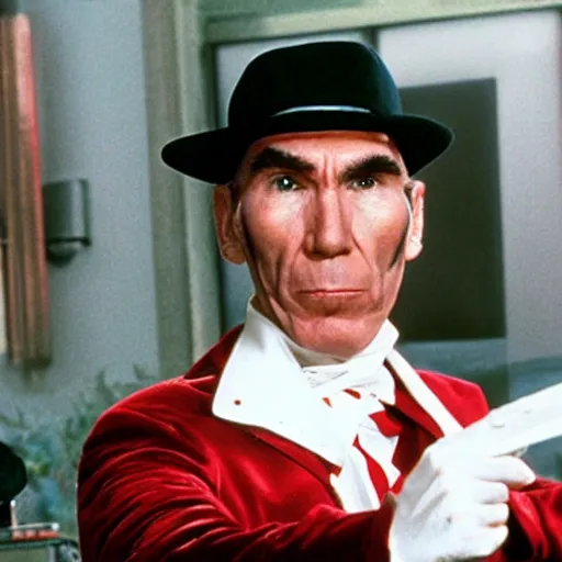 Image similar to pete postlethwaite as austin powers, movie still