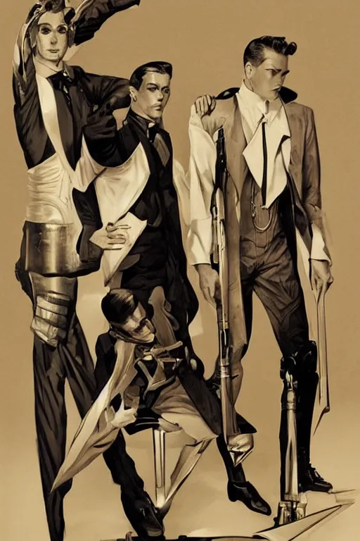 Image similar to sci - fi gentleman, fashion photoshoot, by j. c. leyendecker