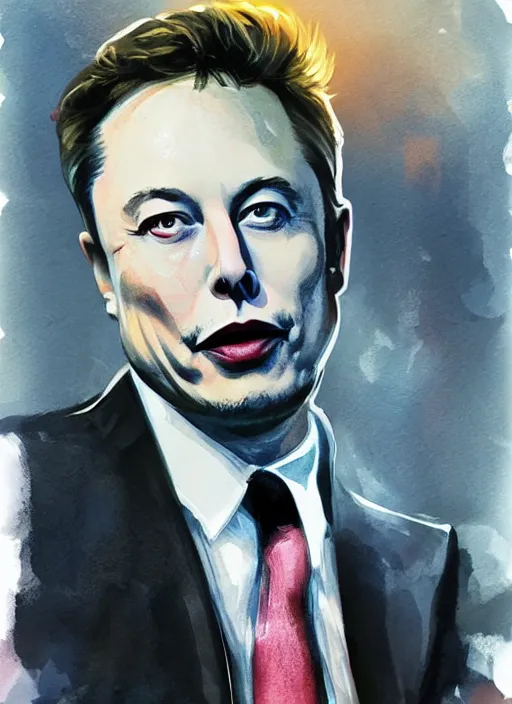 Prompt: happy elon musk, 2 d matte colors