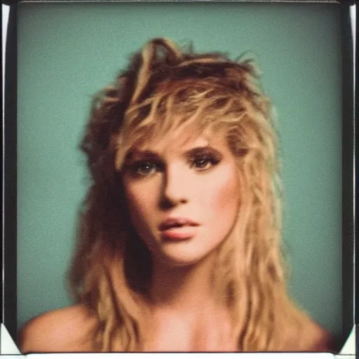 Prompt: The last Polaroid photo of the best pop singer in the 80s, flash photography, grainy photograph, photorealistic 4K