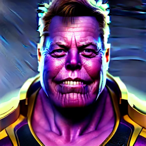 Prompt: a portrait of elon musk as thanos, the pixar adaptation, with same hairstyle, full body shot, hyper detailed, digital art, trending in artstation, cinematic lighting, studio quality, smooth render, unreal engine 5 rendered, octane rendered