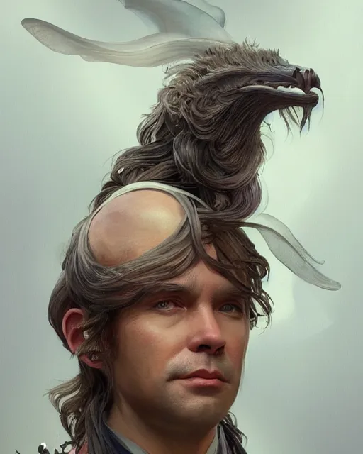 Image similar to character portrait of rufus wainwright, intricate, wild, highly detailed, digital painting, artstation, upper body, concept art, smooth, sharp focus, illustration, art by artgerm and greg rutkowski and alphonse mucha