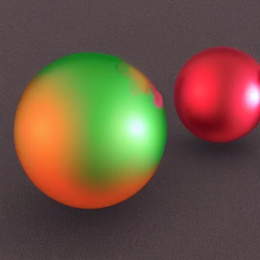 Prompt: chrome spheres on a red cube, drawn with chalk