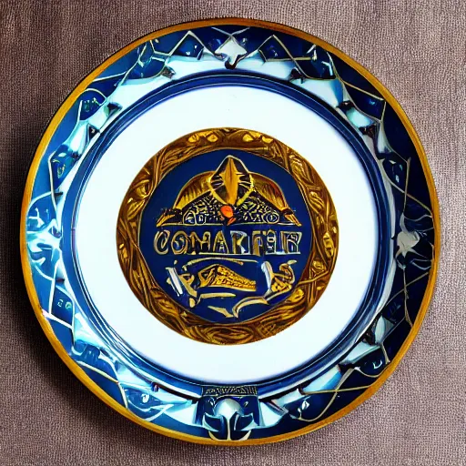 Prompt: commander ceremonial plate