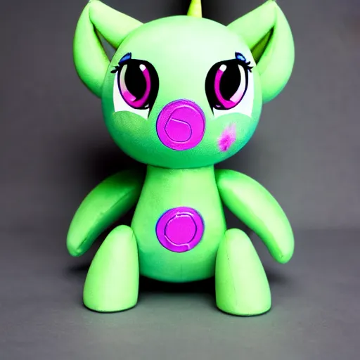 Image similar to a c'thulhu doll in my little pony style, product shot