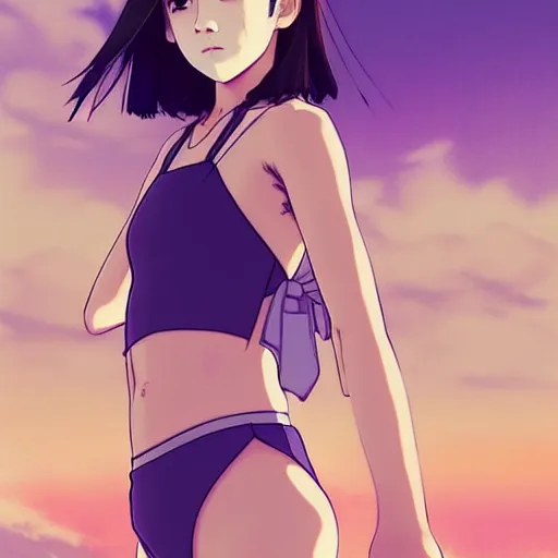 Image similar to a beautiful boyish japanese emma watson alluring instagram model, wearing elegant japanese hiphop leotard outfit with subtle mayan patterns and native fashion, aztec street fashion bathing suit, jrpg fashion, gapmoe yandere grimdark, trending on pixiv fanbox, painted by greg rutkowski makoto shinkai takashi takeuchi studio ghibli, akihiko yoshida