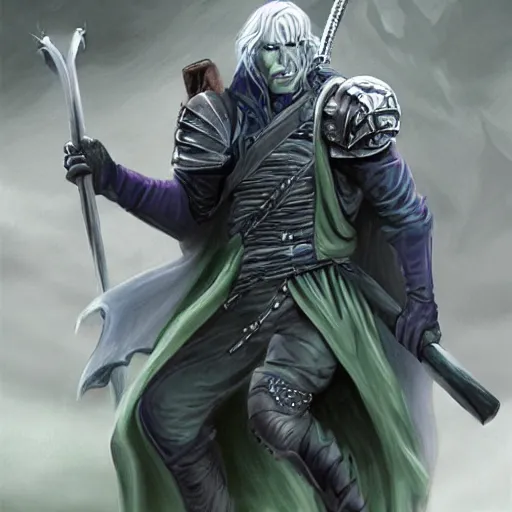 Image similar to drizzt do urden, digital art