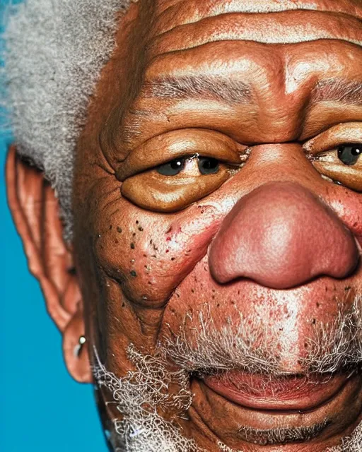 Prompt: morgan freeman as a muppet. highly detailed felt. hyper real photo. 4 k.