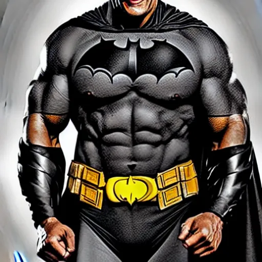 Image similar to Dwayne Johnson as batman