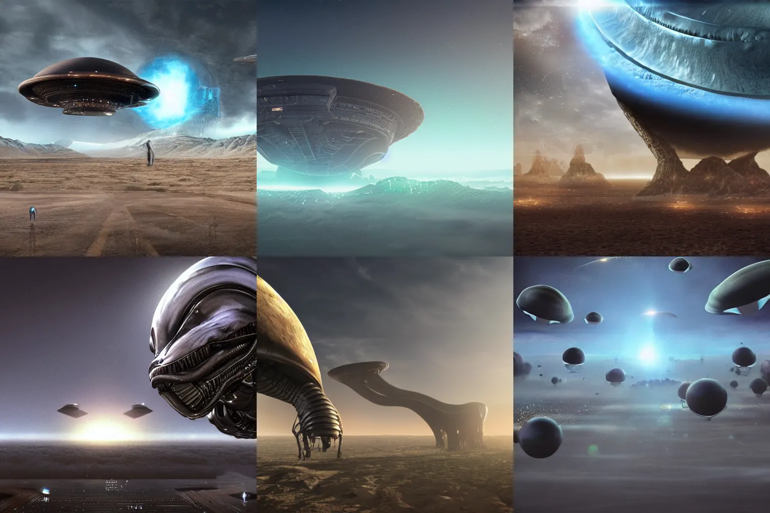 Prompt: aliens invading earth, hyperrealistic render