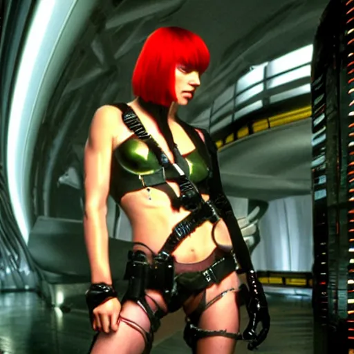 Image similar to milla jovovich as leeloo full body in the foreground of digital art background is 5 th element movie city