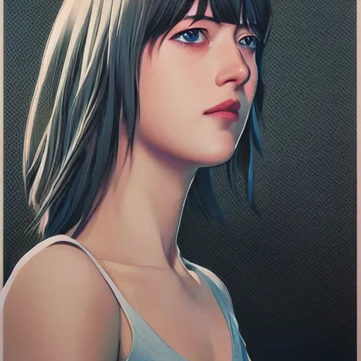 Image similar to dakota johnson as manga girl, realistic shaded perfect face, fine details. anime. realistic shaded lighting poster by ilya kuvshinov katsuhiro otomo ghost - in - the - shell, magali villeneuve, artgerm, jeremy lipkin and michael garmash and rob rey