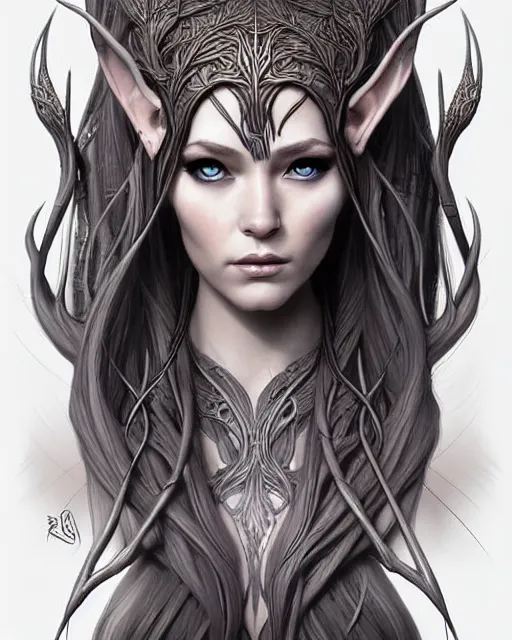 Image similar to digital art, centered elven with short haire made with intricate roots, by james jean and by artgerm, by ross tran, ultradetailed, charachter design, concept art, trending on artstation,