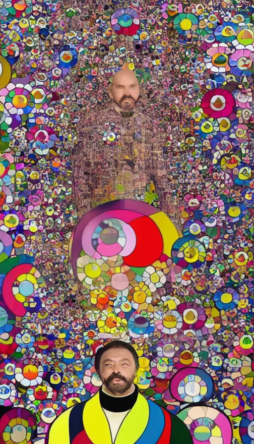 Image similar to a digital collage of a man's face surrounded by colorful objects, a digital rendering by takashi murakami, behance contest winner, neo - dada, maximalist, glitch art, fractalism