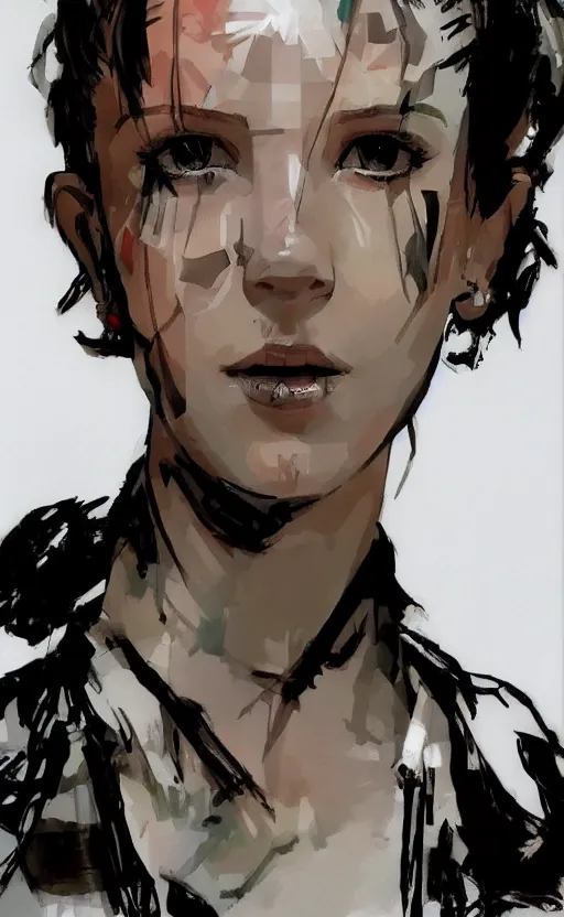 Image similar to Portrait of Millie Bobby Brown by Yoji Shinkawa