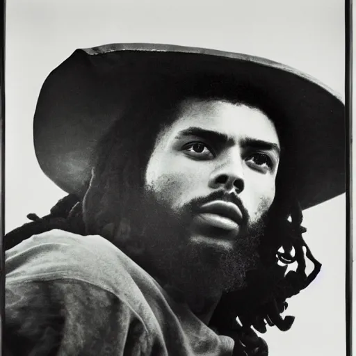 Image similar to Portrait of Jaylen Brown, Jaylen Brown as Che Guevara, Guerilla Heroico, Black and White, Photograph by Alberto Korda, inspiring, dignifying, national archives