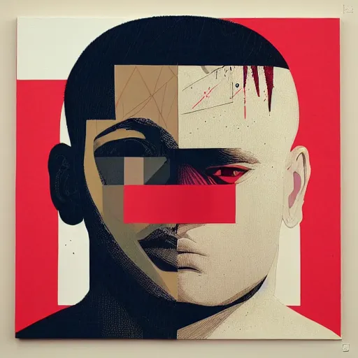 Prompt: Supreme x Sagat Profile Picture by Sachin Teng, asymmetrical, Organic Painting , Matte Painting, geometric shapes, hard edges, graffiti, street art,:2 by Sachin Teng:4