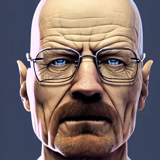 Prompt: Walter White by Gabriel Soares, rendered in V-Ray, trending on ArtStation, anime,