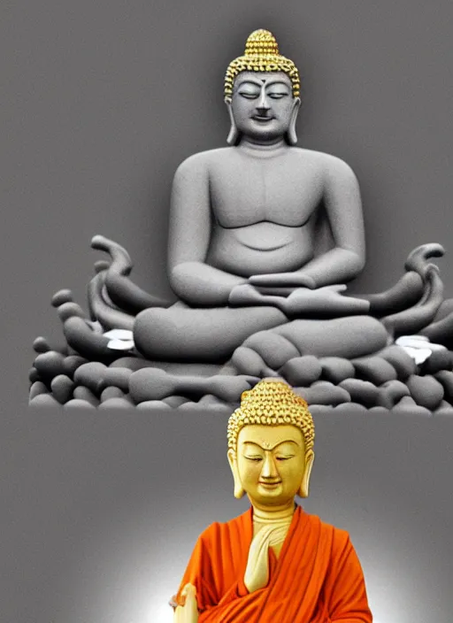 Image similar to donald trump as peaceful buddha