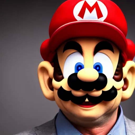 Image similar to uhd candid photo of hyperdetailed satoshi nakamoto dressed as mario. correct face, cinematic lighting, photo by annie leibowitz, and steve mccurry.