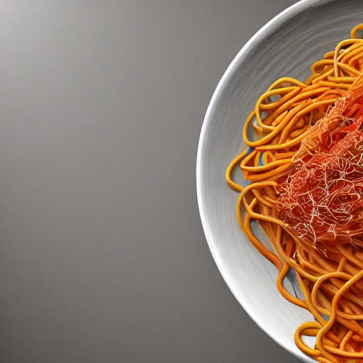 Prompt: mom’s spaghetti, hyperrealistic render, highly detailed, 4k, artstation