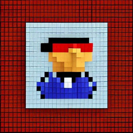 Prompt: voxel art, #voxel #art , pixel art, A spanish man with a funny hat