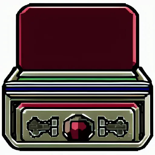 Prompt: game sprite for strange metallic device, transparent background