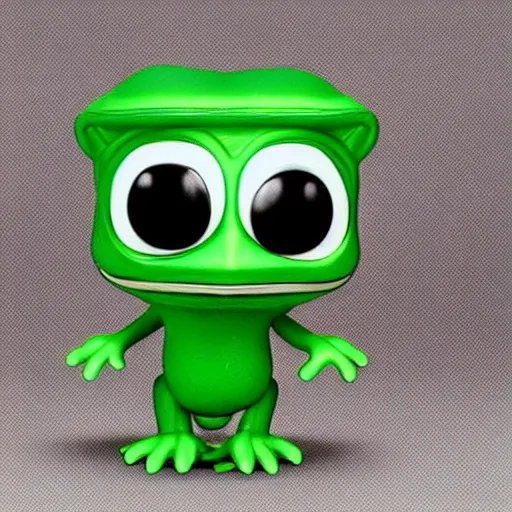 Prompt: very very cute Pepe the Frog as a Funko Pop