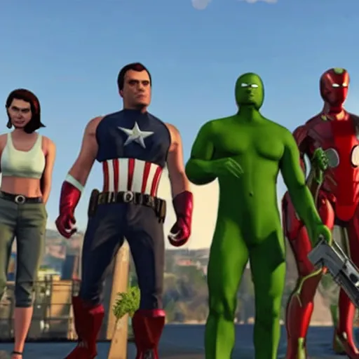 Image similar to the avengers in gta 5