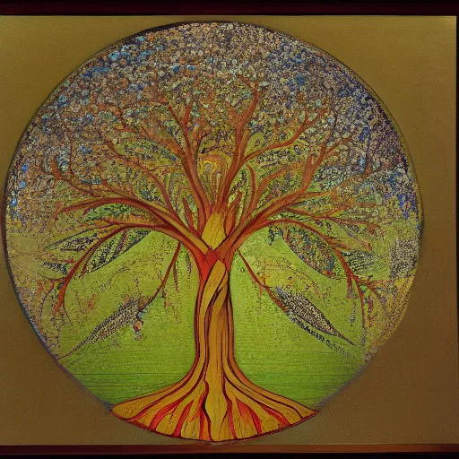 Image similar to the basic composition uses the frame of the qabbalistic tree of life.