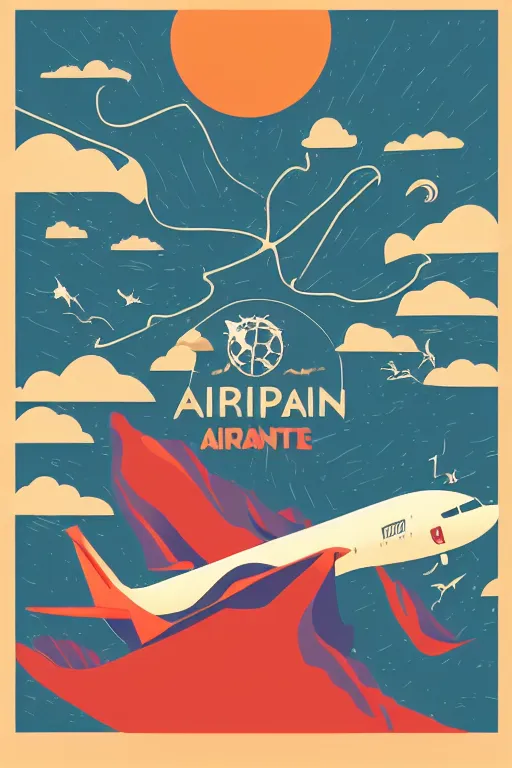 Image similar to airplane mountain flat vector illustration trending on artstation