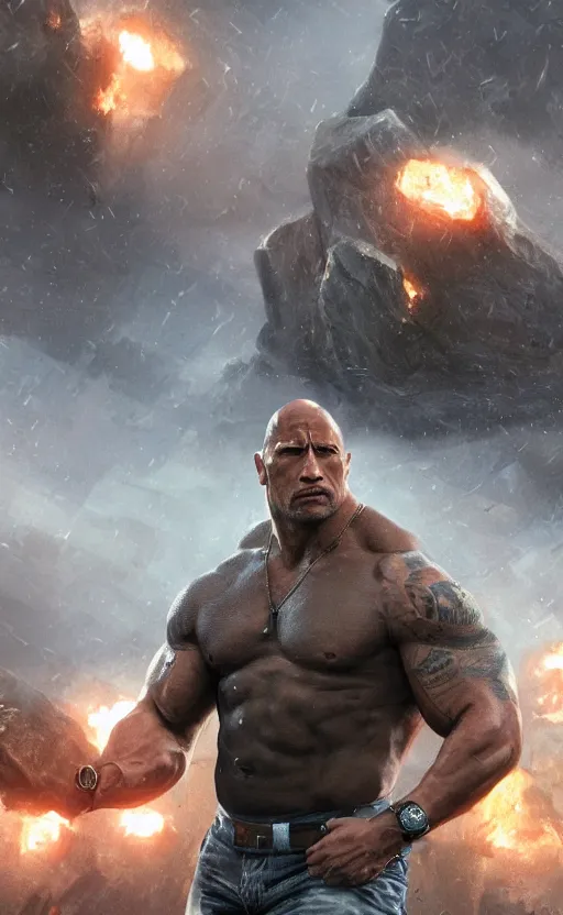 Prompt: dwayne johnson as the president, dynamic lighting, photorealistic fantasy concept art, trending on art station, stunning visuals, creative, cinematic, ultra detailed