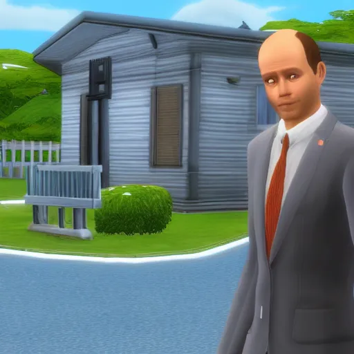 Prompt: Olaf Scholz as a Sim in the Sims 3