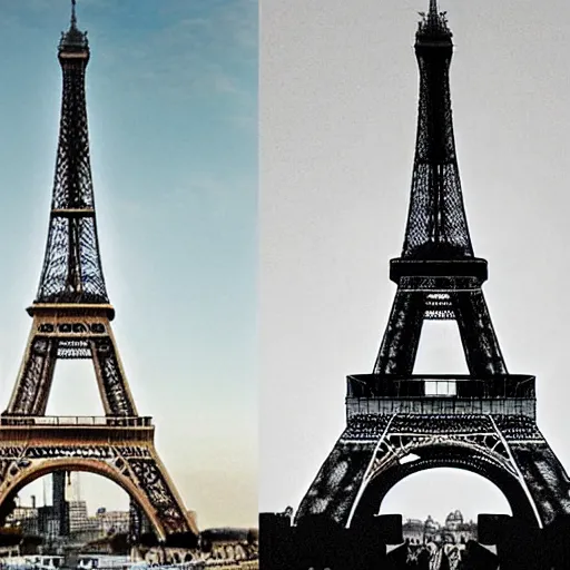 Image similar to rejected designs for the eiffel tower